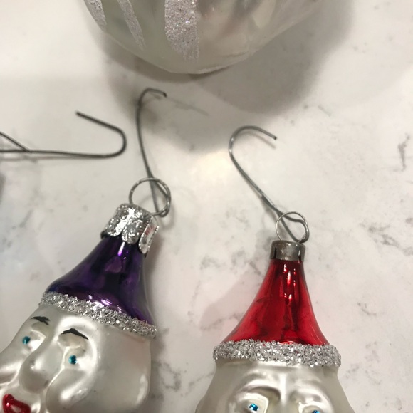 Vintage Mercury Glass Santa & Elves Christmas Ornaments Set (4) - Picture 4 of 9